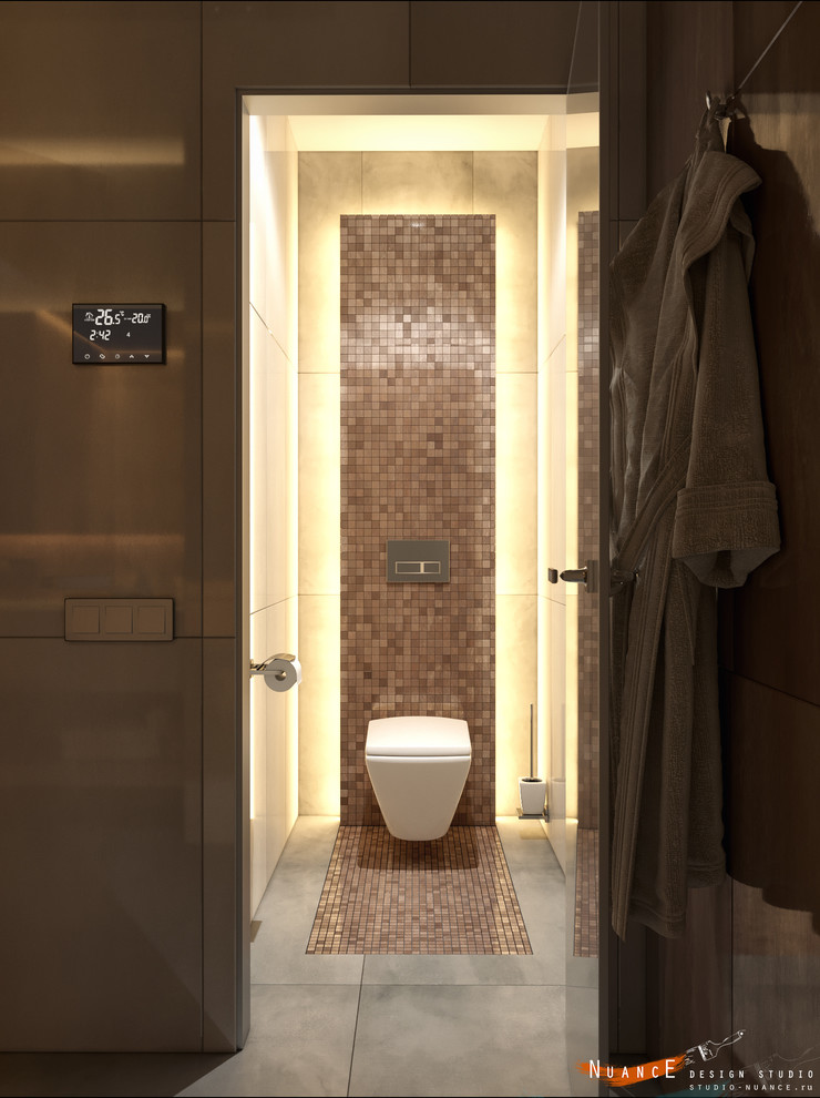 Ванная комната с сухой сауной в частной резиденции