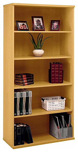 Open Bookcase w 5 Shelves in Light Oak - Series C