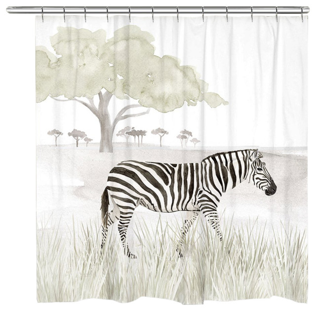 Zebra Shower Curtain Contemporary Shower Curtains by Laural Home