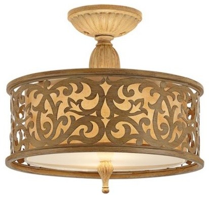 Carabel Brushed Champagne Fredrick Ramond Semi-Flush Ceiling