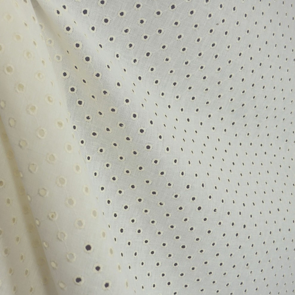 Glint Ivory Polka Dot Cotton Sheer Fabric