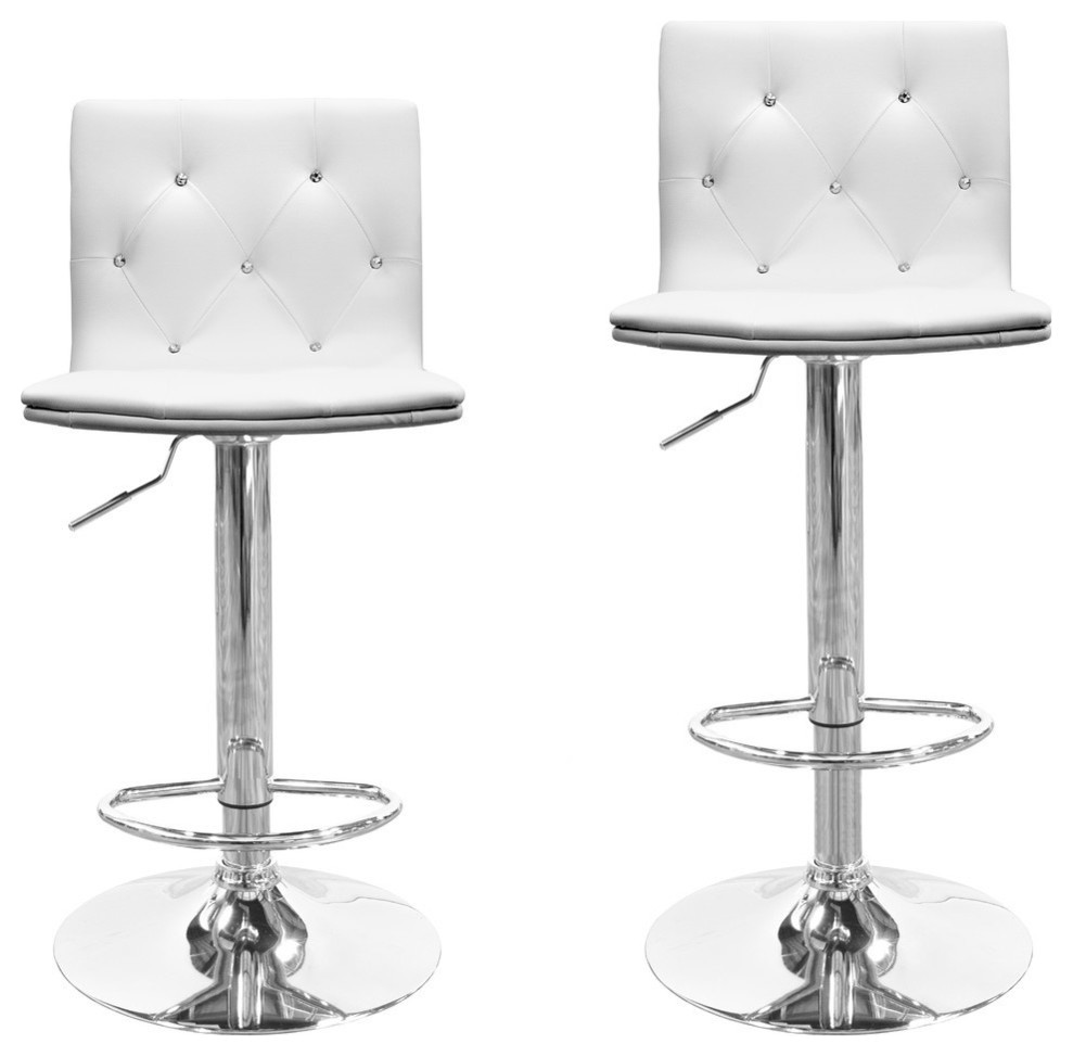 Modern Swivel Bar Stools With Crystals, Contemporary Swivel Bar Stools With Back