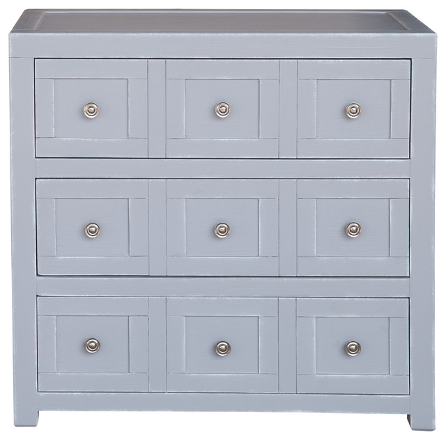Apothecary Style Three Drawer Storage Chest with Brushed Nickel Hardware��_
