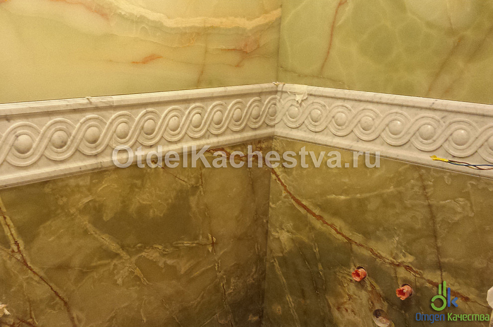 Укладка мрамора в санузле