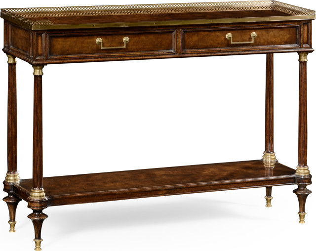 Knightsbridge French Style Mahogany Console - Antique Mahogany Brown - High Lust