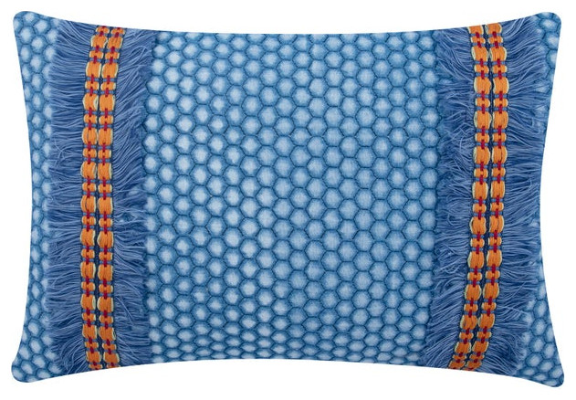 Blue 12"x20" Pillow Cover, Denim, Geometric, Denim Mood