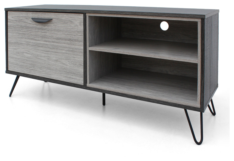 GDF Studio Vivian MidCentury Modern TwoToned TV Stand with Hairpin