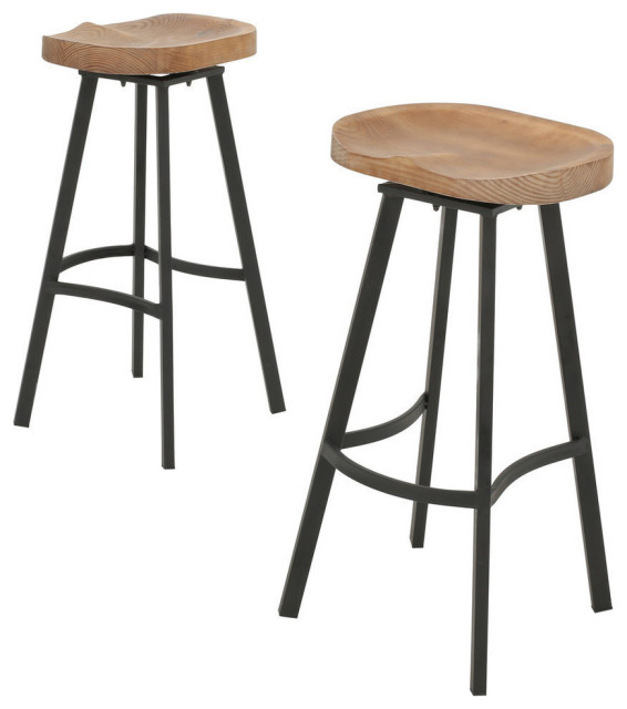 Gdf Studio Shea Rustic Wood And Iron, How To Fix A Wobbly Swivel Bar Stool