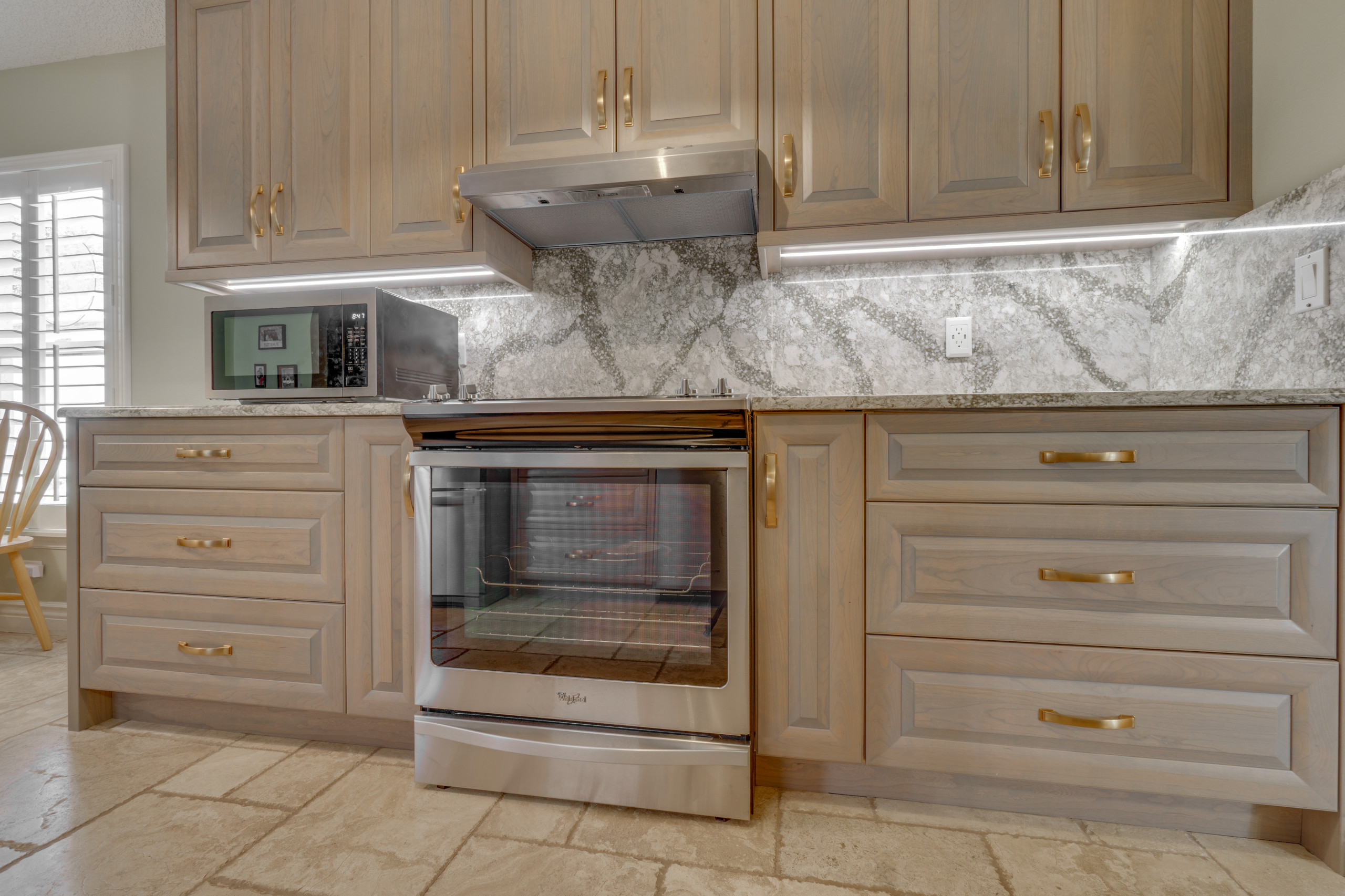 Raised Panel Cherry Kitchen Remodel in Grey Stain