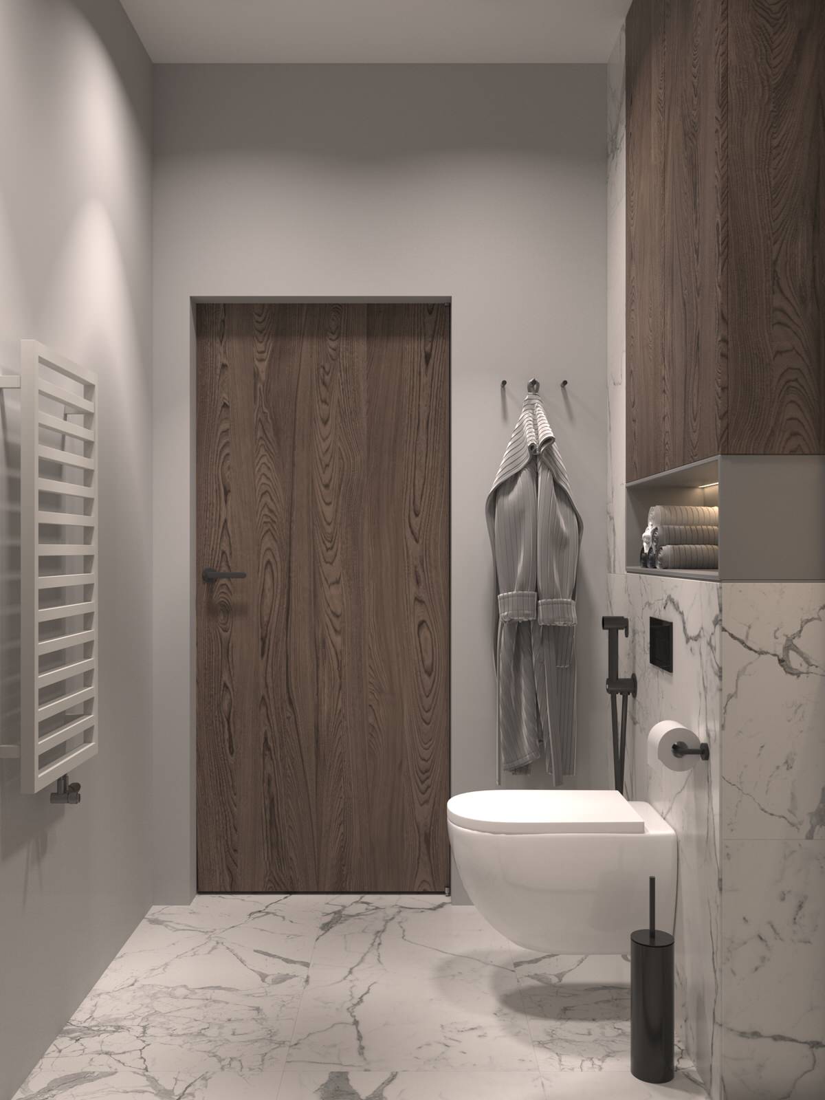 Проект спальни и ванной комнаты в ЖК "MYPRIORITY Basmanny"