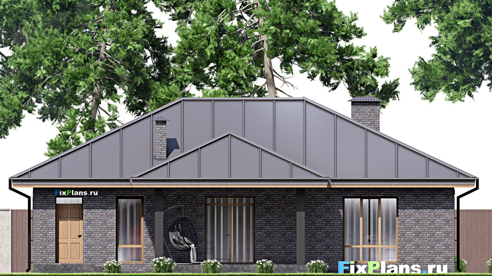 Проект одноэтажного дома 15х15м S146м2 F-14579