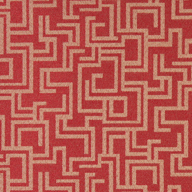 Red Geometric Outdoor Indoor Marine Upholstery Fabric By The Yard