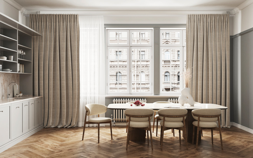 3d-визуализация кухни+гостиной