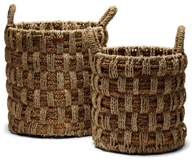 Braided Water Hyacinth Baskets, Set of 2 Riviera Maison Mahamaya