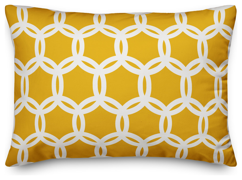 Yellow Lattice 14x20 Lumbar Pillow
