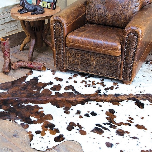 Premium Tri Color Cowhide Rug Contemporary Novelty Rugs By