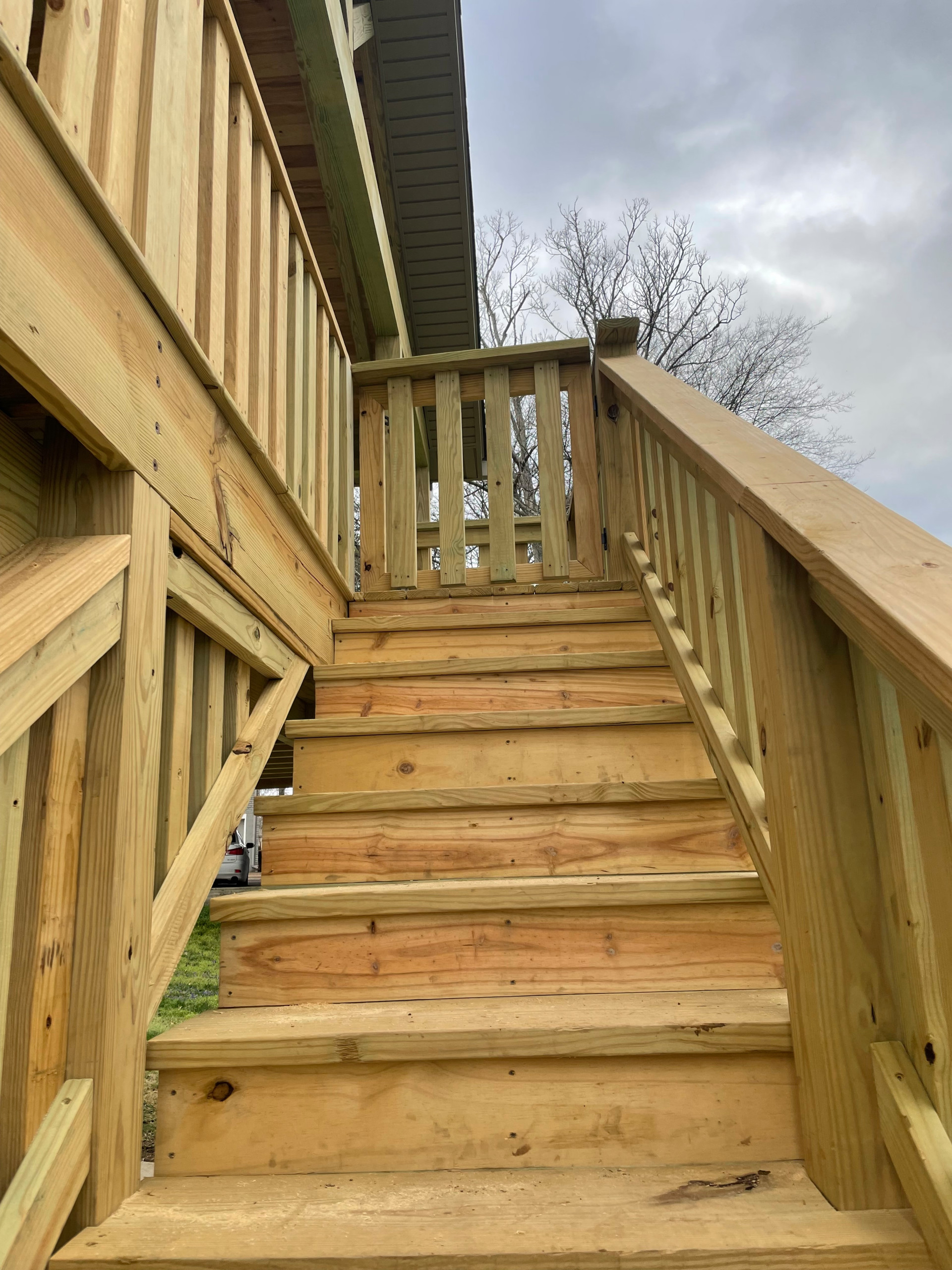 second story deck and cover with dog gate