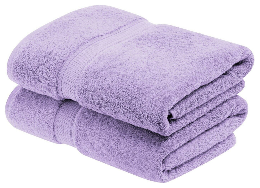 2 Piece Luxury Egyptian Cotton Washable Towel, Purple