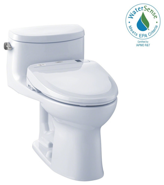 Toto Washlet+ Kit Supreme II Toilet and Washlet S350e Bidet Seat, Cotton White