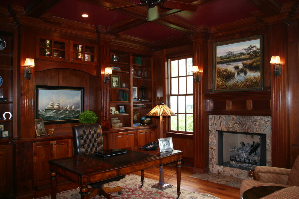 This is an example of a traditional home office in Charleston.