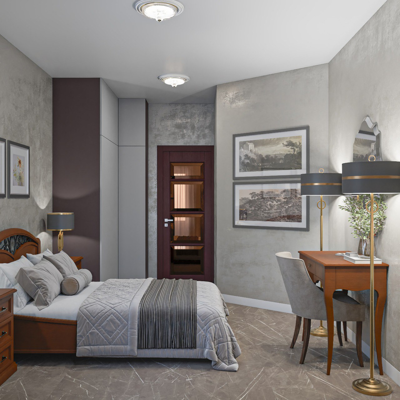 Спальня с классическими элементами