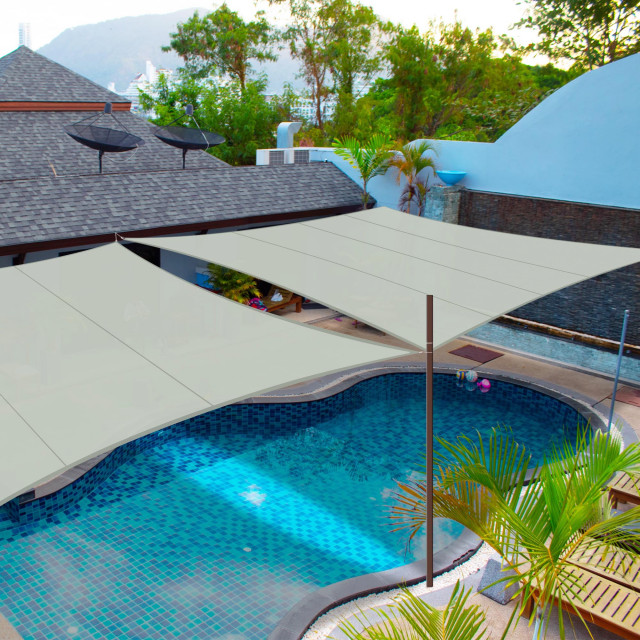 Yescom 2 Packs 16'x16' Square Sun Shade Sail Top Canopy 97% UV Block ...
