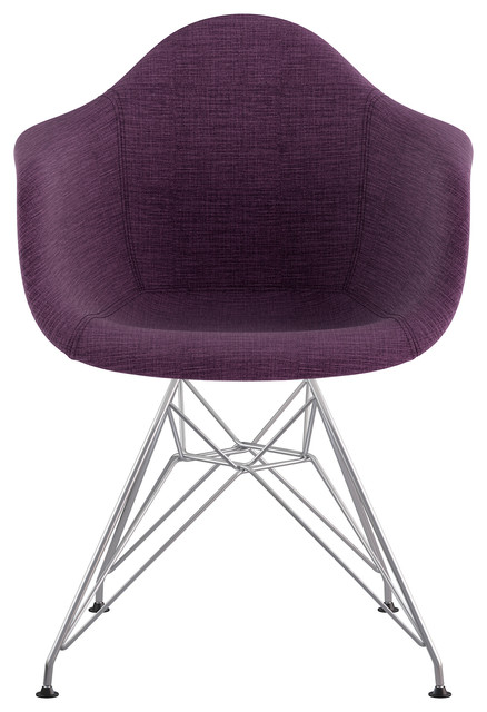 Mid Century Eiffel Arm Chair, Plum Purple