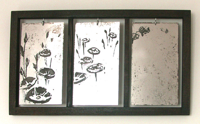 Triptyque Coquelicots contemporain-plaque-decorative