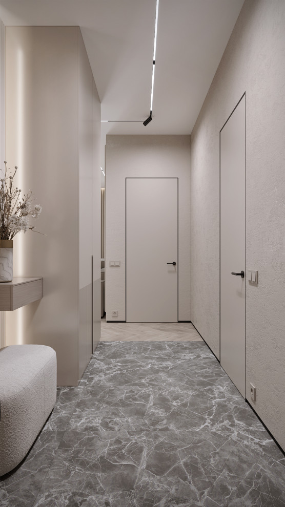 3к студия монохромный интерьер в стиле Современной классики