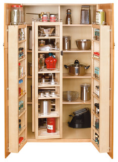 Swing-Out Pantry, Natural, 45" - Traditional - Pantry And Cabinet 