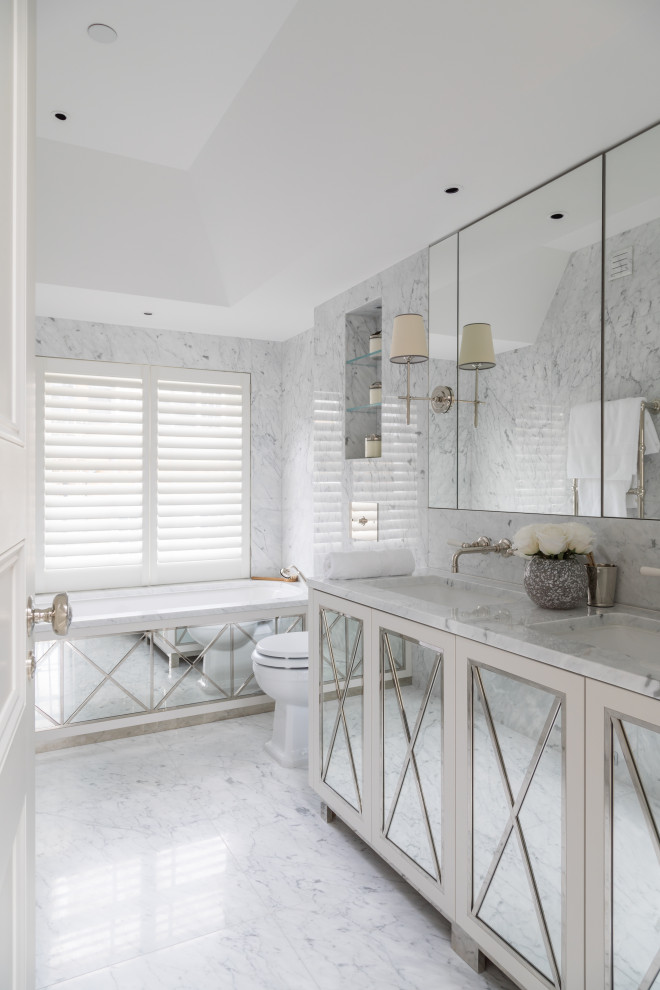 Design ideas for a transitional bathroom in London.