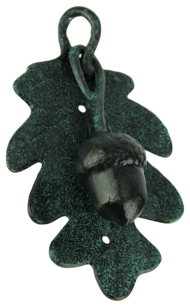 Aged Verdigris Finish Oak Leaf And Acorn Door Knocker Rustic