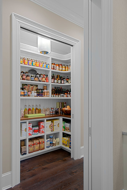 Gourmet Spice Pantry W Pocket Doors Transitional Kitchen