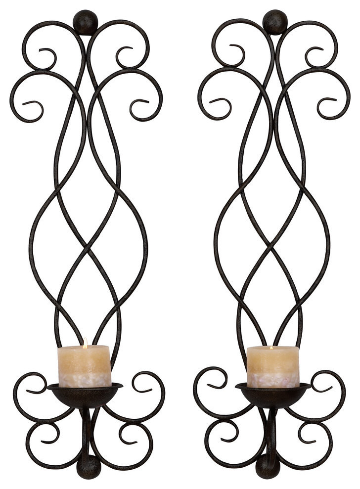 Traditional Bronze Metal Wall Sconce 66718 Mediterranean Wall