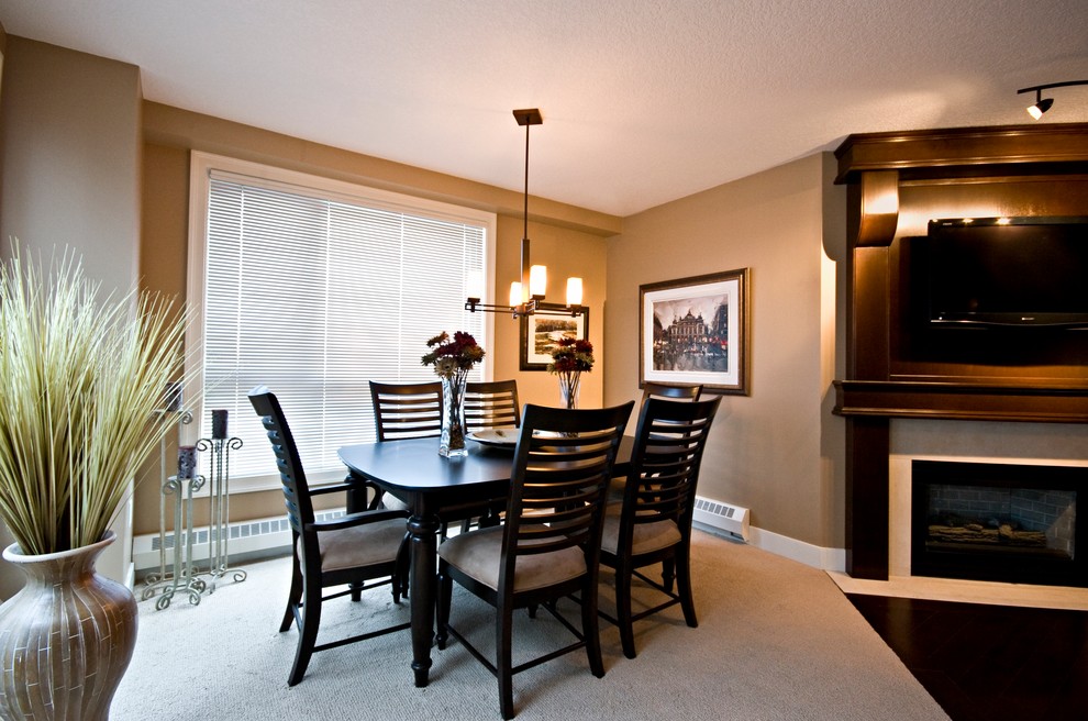 Dining room - transitional dining room idea in Calgary