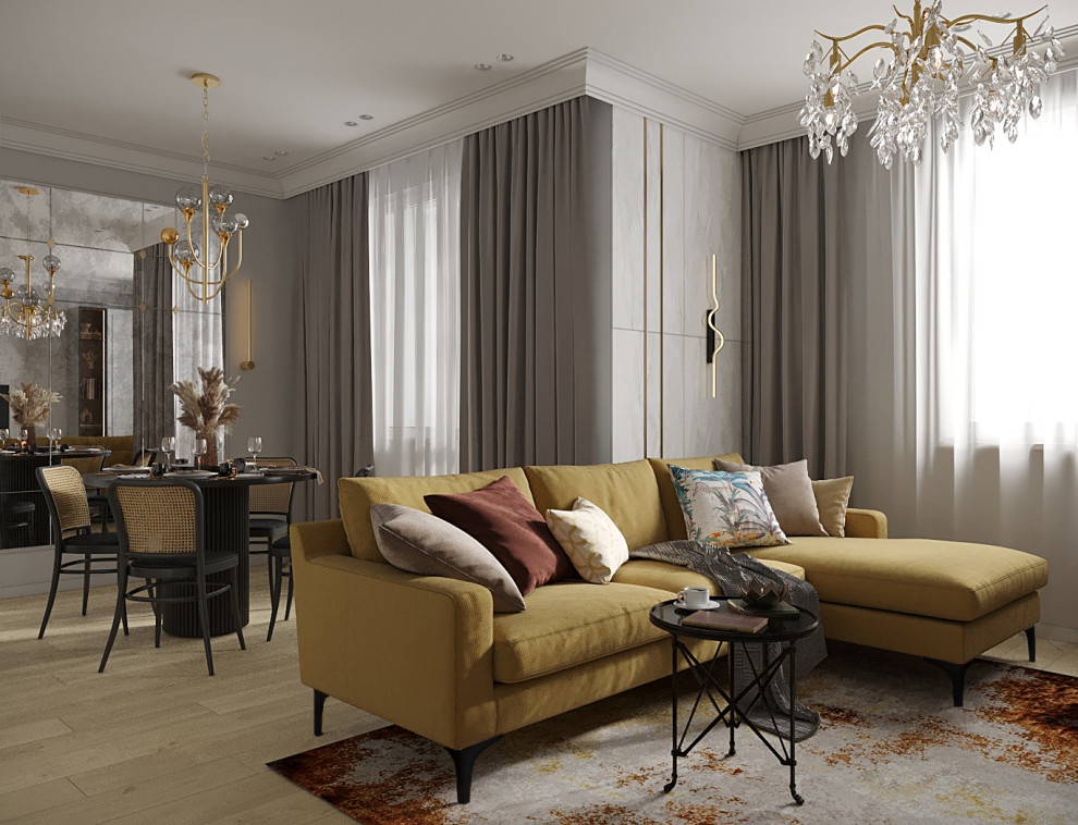 Кухня-гостинная в стиле современная классика