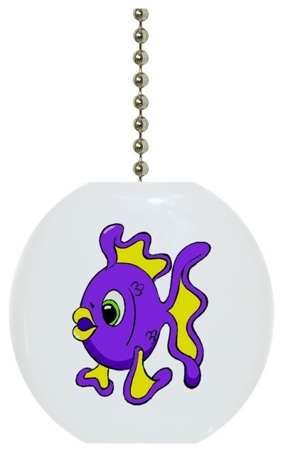 Purple Tropical Fish Ceiling Fan Pull