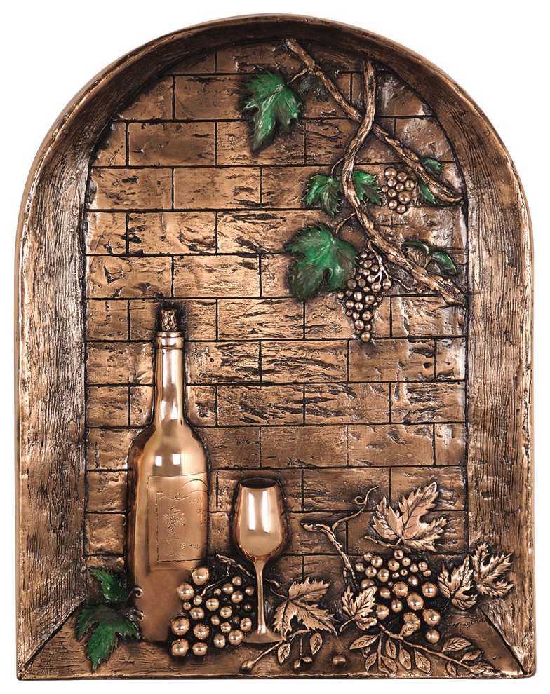 Ceramic Tile Mural Kitchen Backsplash Green Wine Bottle Art  OB-MG74 
