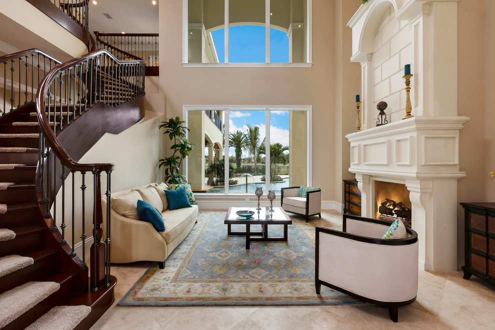 This is an example of a traditional living room in Miami.
