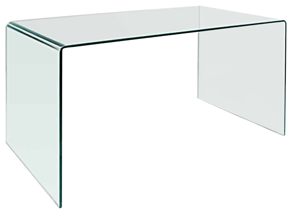 Creative Images International Glass Collection Bent Glass Office Desk