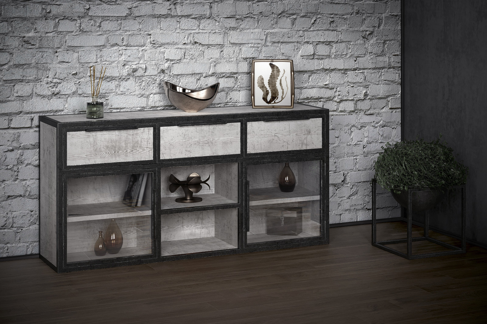 Мрачная и брутальная квартира лофт