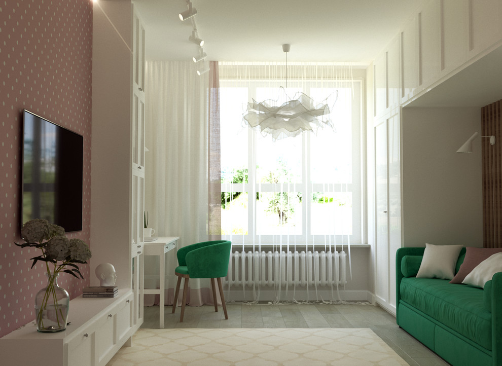 Квартира в оттенках серого и зеленого