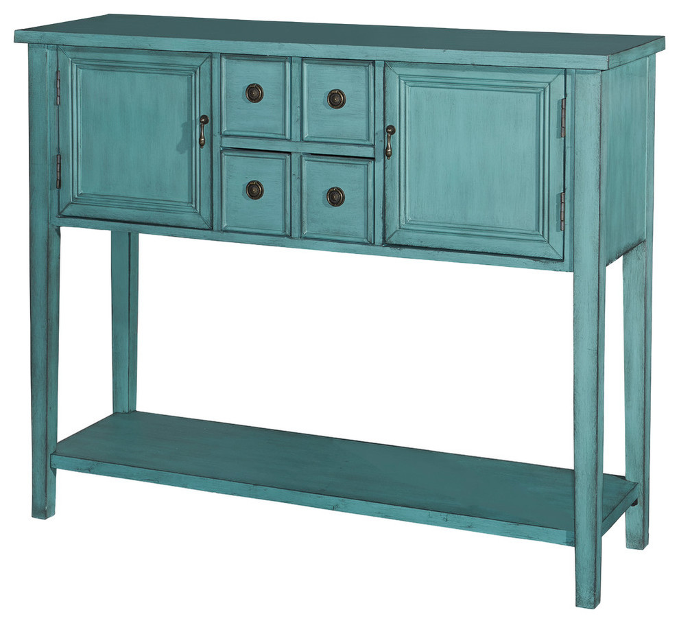 Powell Furniture Duplin Rectangular Console Table In Distressed