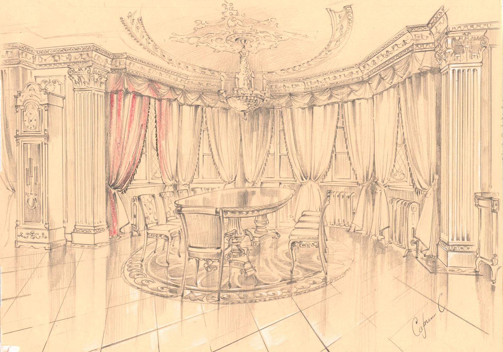 Акварельные эскизы. Загородный дом в Екатеринбурге.