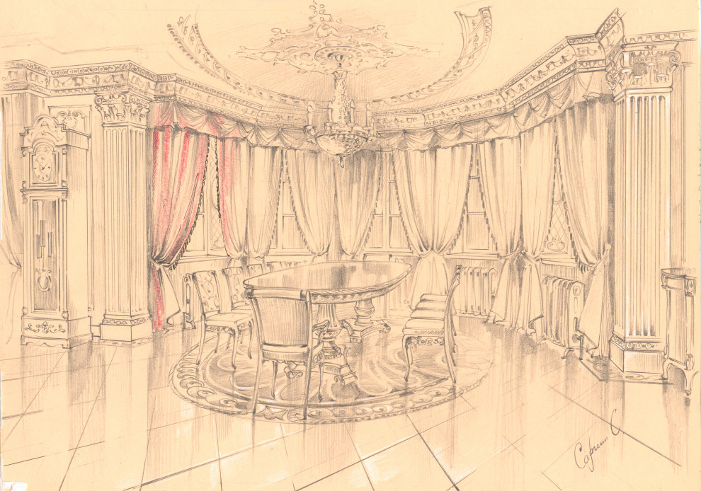 Акварельные эскизы. Загородный дом в Екатеринбурге.