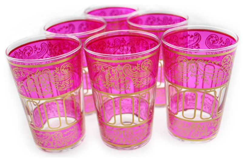 Ballar Tea Glasses, Fuchsia, Set of 6