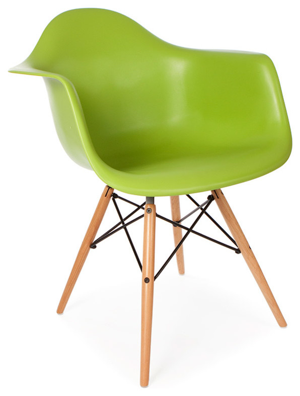 *Set of 4* Mid Century Retro DAW Style Dowel Dining Lounge Arm Chair, Green