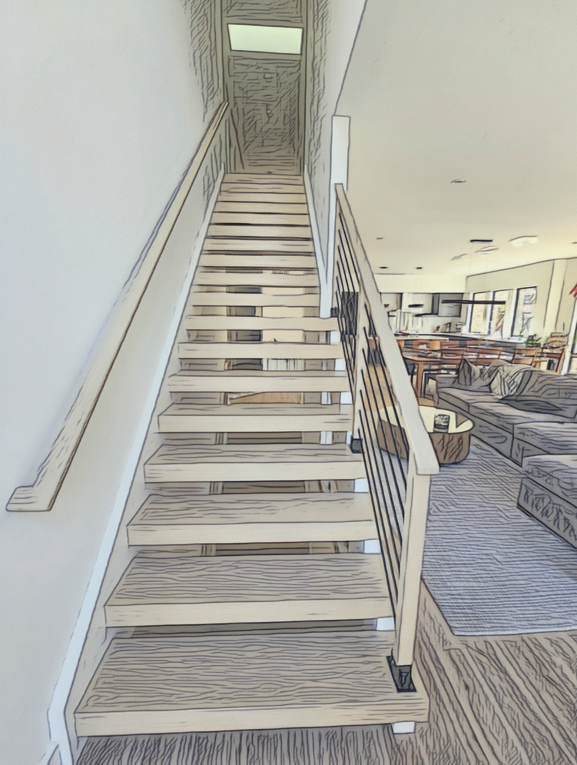 111_Open-Rise Stair with a Stunning Pool View, Great Falls, VA 22066