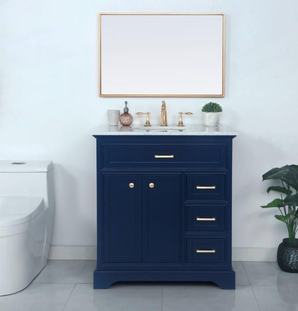 Elegant VF15032BL 32"Single Bathroom Vanity, Blue - Transitional ...