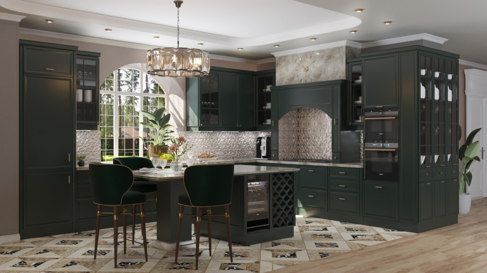 Дизайн кухни-гостиной классика